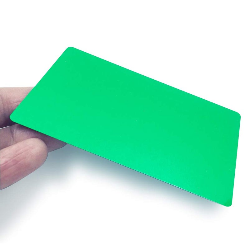 Ebamaz 100PCS Aluminum Alloy Metal Card Plate 3.4 X2.13X0.008 inch for Laser Engrave (Green, Blank,Thin) - Image 5
